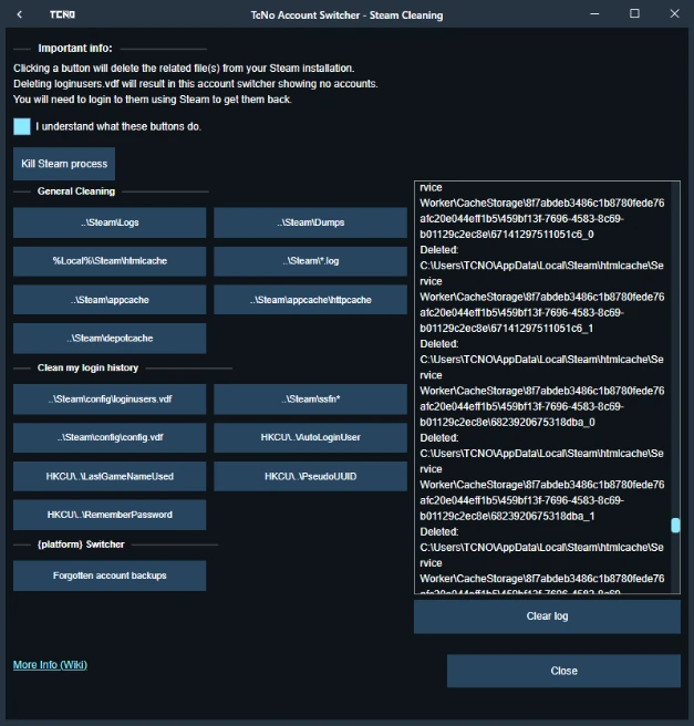 TcNo Account Switcher on Cache Cleaner